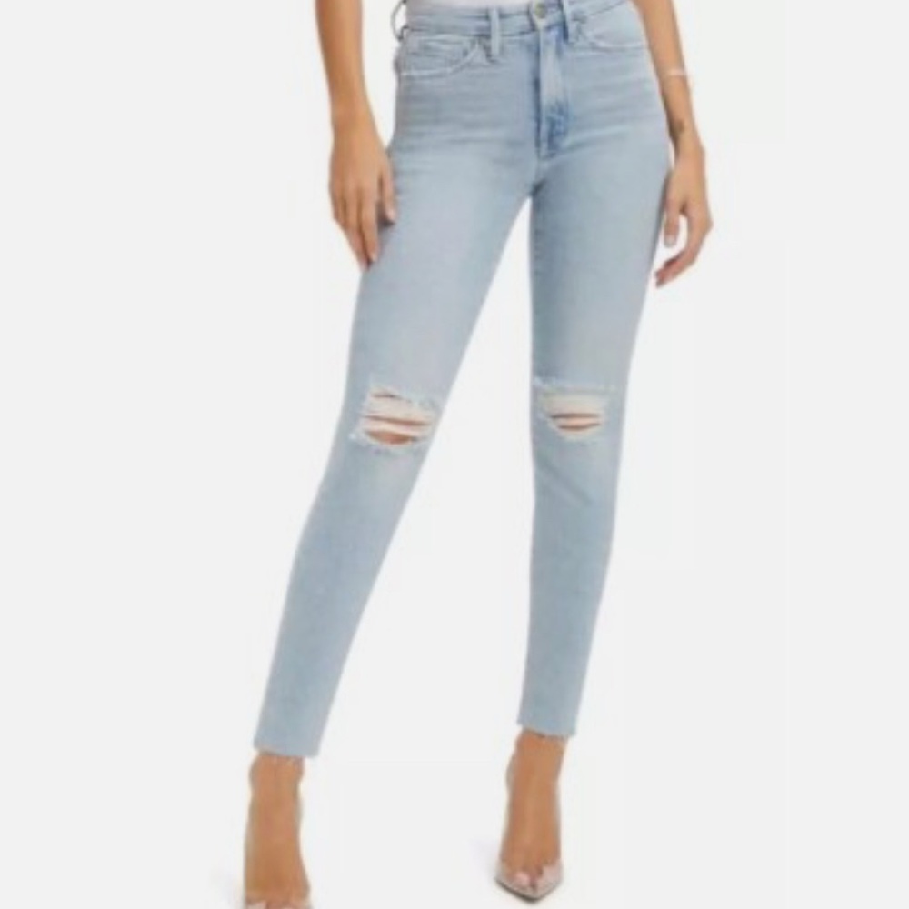Good American Good Legs Ripped Crop Jeans in Indigo Size 2/26